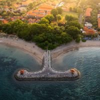 Sanur Beach, One of the best sunrise spot in Bali, Indonesia.