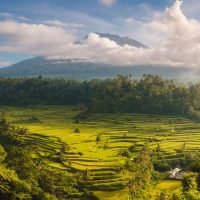 View of Mpunt Agung from Sidemen Valley